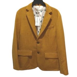 JAY KOS Sports Wool Coat in Mustard Yellow